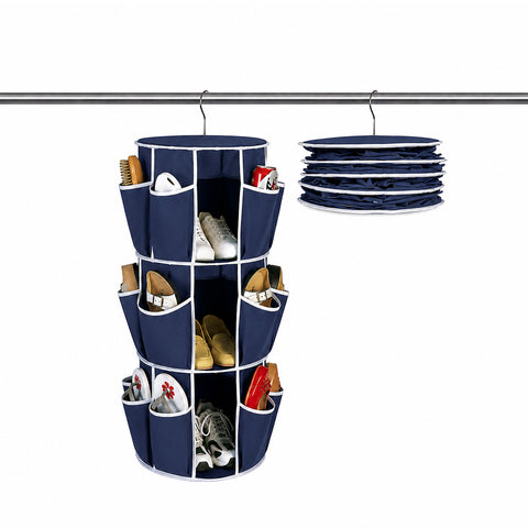 Porte-chaussures rond avec portemanteau à 3 niveaux