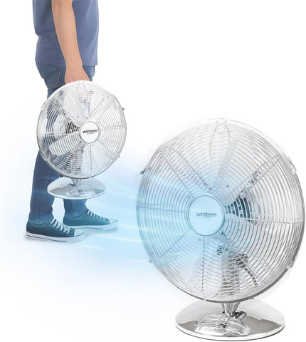 Ventilateur de table moderne 40W silencieux - 3 vitesses et oscillation
