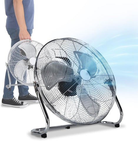 Vloerventilator ø 40 cm – kantelbaar, 65 W en metalen bladen