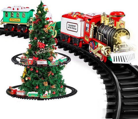 Geanimeerde elektrische kersttrein met licht en geluid voor de kerstboom