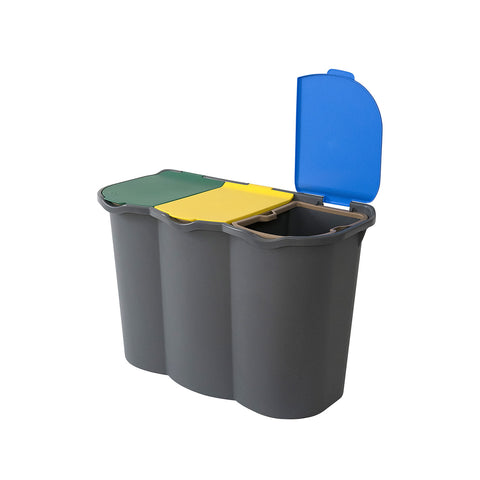 Conteneur à 3 compartiments pour le tri sélectif
