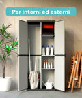 Armadio Portascope da esterno a 2 Ante e 3 Ripiani Regolabili 68x40x168cm