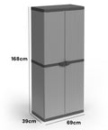 Armadio Portascope da esterno a 2 Ante e 3 Ripiani Regolabili 68x40x168cm