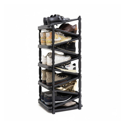 Étagère à chaussures Zig Zag pour 10 paires de chaussures en plastique 36x30x65cm