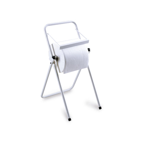 Porte-rouleau sur pied en acier inoxydable avec coupe-film 85x59x39cm blanc