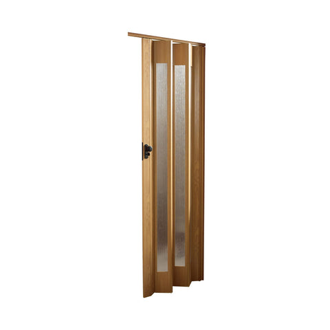 Porte accordéon en PVC et polystyrène avec inserts en PS, 85x215cm, noyer
