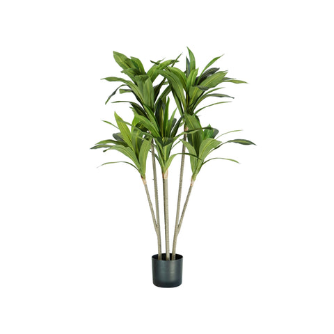 Dracaena en polyéthylène avec 88 feuilles et pot avec mousse, 130cm