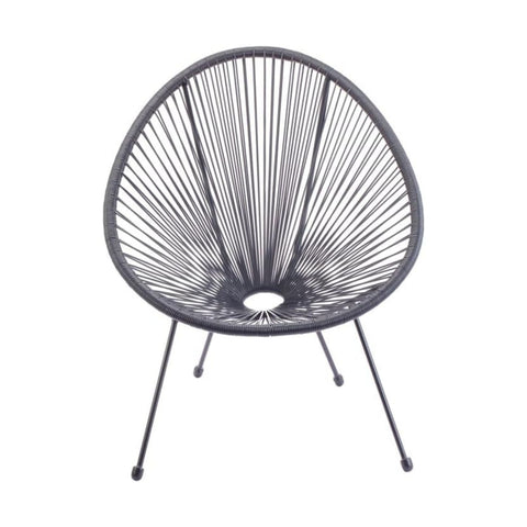 Scooby-fauteuil in grijs met zwart stalen frame