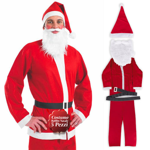 Compleet kerstmanpak – Muts, baard, jas en broek
