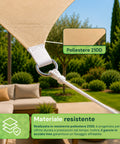 Vela Ombreggiante Triangolare Beige Idrorepellente con Protezione UV per Esterni