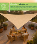 Vela Ombreggiante Triangolare Beige Idrorepellente con Protezione UV per Esterni