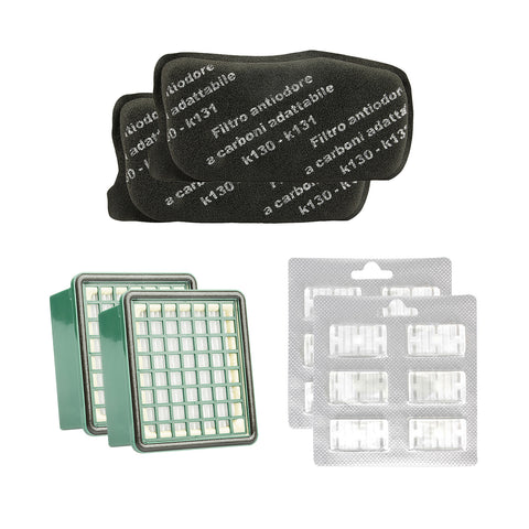 Set de filtres et désodorisants VK130 VK131 compatibles Folletto – pièces détachées 6 pièces