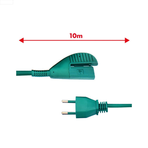 Câble d’alimentation VK135/136 – Pièce de rechange compatible de 10m, vert avec prise