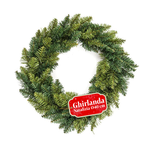 Guirlande de Noël verte Ø40 cm – Structure dense avec finition naturelle