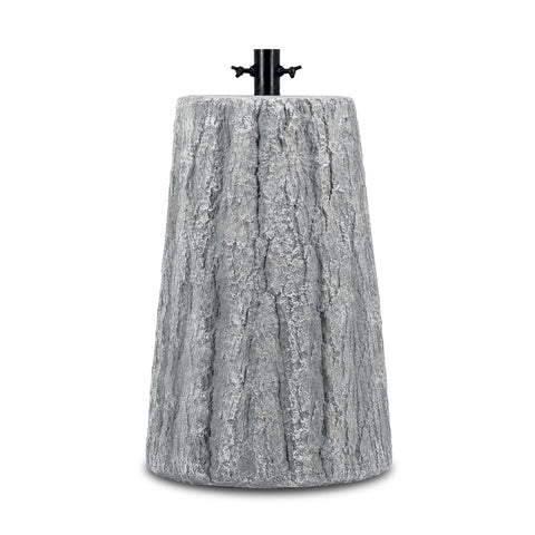 Base pour sapin de Noël en forme de tronc, effet écorce, 2 finitions, dimensions 33,5x52,5 cm, pour sapins jusqu’à 240 cm, fixation universelle