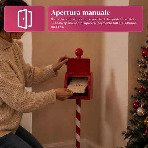 Boîte aux lettres de Noël rouge et blanche H50 cm de style américain