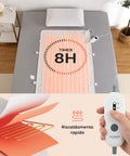 Coperta Termica Elettrica Coprimaterasso Lavabile con Riscaldamento Rapido e 4 Temperature