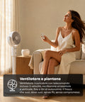 Ventilatore a Piantana Ricaricabile – 3 Altezze, Telecomando e Aromaterapia
