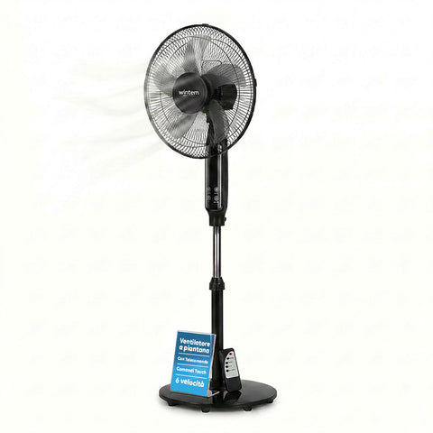 Ventilateur sur pied 40W de 40 cm avec télécommande et hauteur réglable jusqu’à 135 cm – 6 vitesses