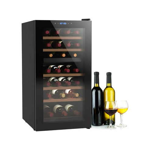 Cave à vin réfrigérée silencieuse avec écran LED tactile et clayettes chromées