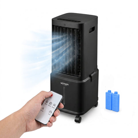 Verdampingsluchtkoeler 8,5 l met afstandsbediening – LED-touchdisplay, 3 snelheden, timer van 7 uur en 80 W