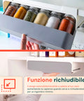 Organizer Cucina Portaspezie – Set 2 Mensole con 6 Barattoli in Vetro Inclusi