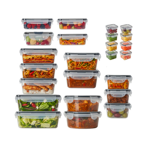 Lot de 24 Boîtes Alimentaires Hermétiques avec Étiquettes Réutilisables et Stylo