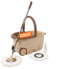 Kit mocio rotante 360 color marrone con secchio e centrifuga