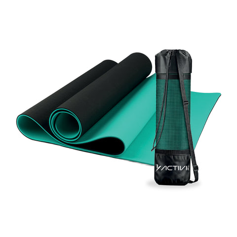 Tapis de yoga antidérapant en TPE de 6 mm, double face avec bandoulière