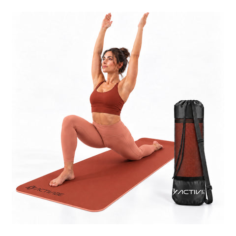 Antislip-yogamat van TPE van 6 mm, dubbelzijdig met draagriem