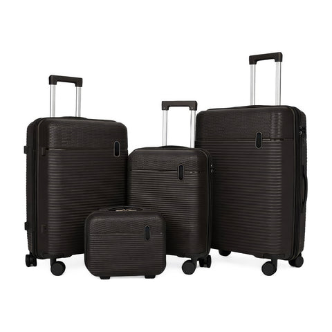 Lot de 3 valises rigides de voyage + trousse de toilette avec 4 roues multidirectionnelles (56-66-76 cm)