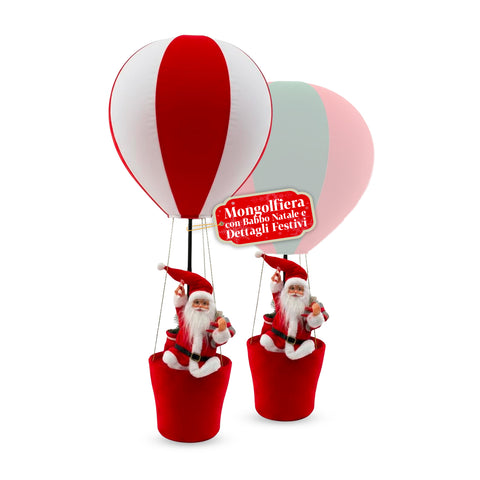 Kerstdecoratie voor binnen – Luchtballon met de kerstman en feestelijke details