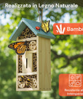 Casa per Insetti da Giardino in Legno di Bambù – 6 Scomparti
