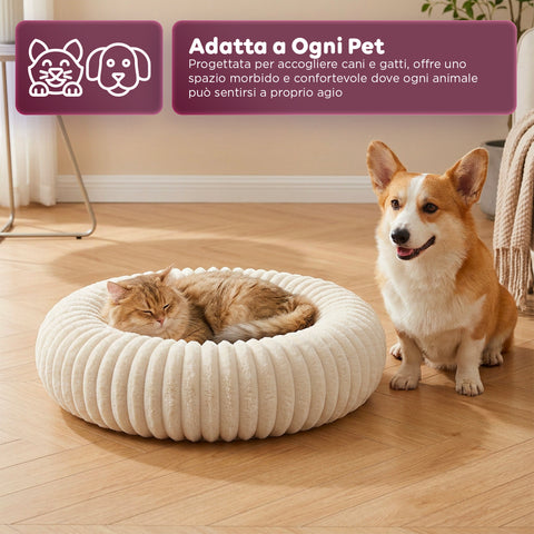 Panier Donut Doux et Confortable pour Chiens et Chats Différentes Tailles et Couleurs