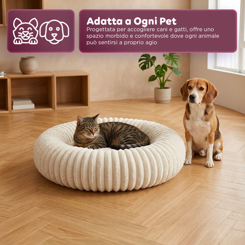 Panier Donut Doux et Confortable pour Chiens et Chats Différentes Tailles et Couleurs