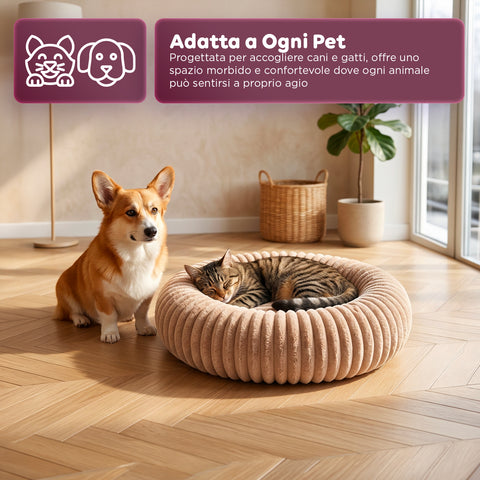 Panier Donut Doux et Confortable pour Chiens et Chats Différentes Tailles et Couleurs