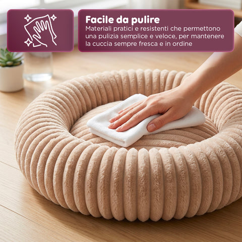 Panier Donut Doux et Confortable pour Chiens et Chats Différentes Tailles et Couleurs