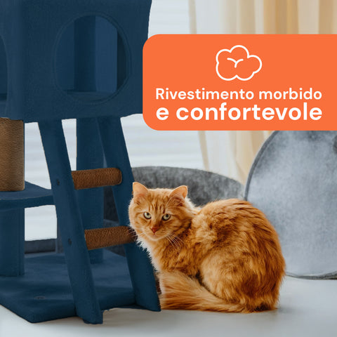 Arbre à chat 92 cm avec niche, échelle et jouets