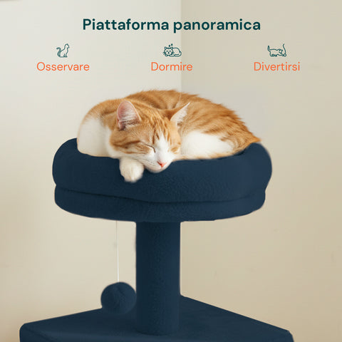 Arbre à chat 92 cm avec niche, échelle et jouets