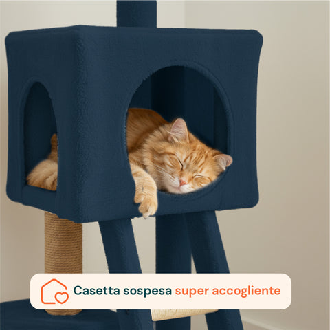 Arbre à chat 92 cm avec niche, échelle et jouets
