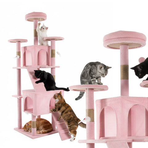 Arbre à Chat 170 cm avec Niche, Griffoirs et Accessoires de Montage
