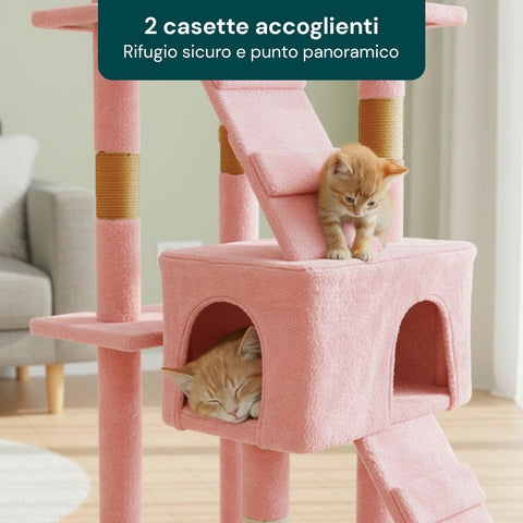 Arbre à Chat 170 cm avec Niche, Griffoirs et Accessoires de Montage
