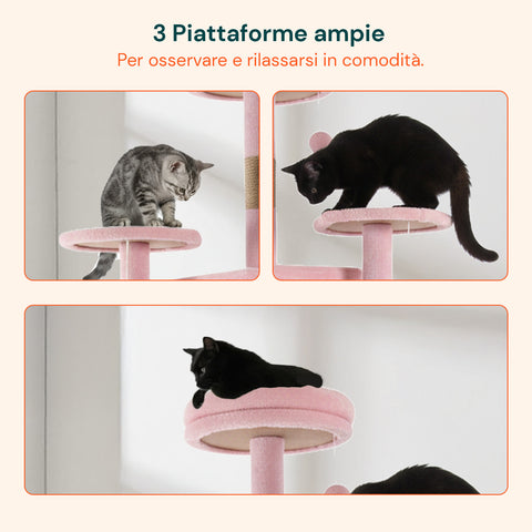 Arbre à Chat 170 cm avec Niche, Griffoirs et Accessoires de Montage