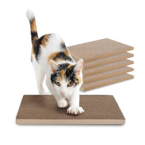 Set van 5 dubbelzijdige kartonnen krabplanken voor katten van golfkarton