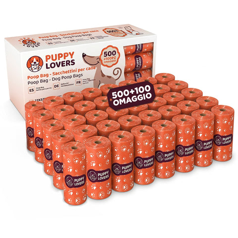 600 biologisch afbreekbare hondenpoepzakjes – voordeelverpakking 500+100 gratis – 40 rollen van 15 zakjes – afmetingen 22x33 cm, dikte 0,01 mm
