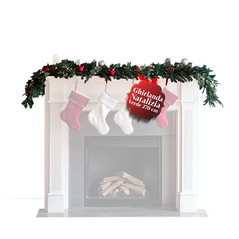 Guirlande de Noël verte 270 cm – Feston décoratif classique à 180 branches