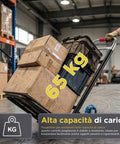 Carrello Pieghevole Multiuso con 6 Ruote Girevoli a 360° e 3 Corde
