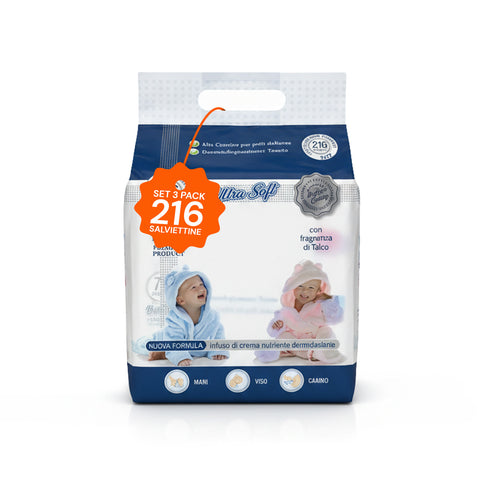 Babydoekjes met talkpoeder – 216 /1 296 stuks met verzachtende crème