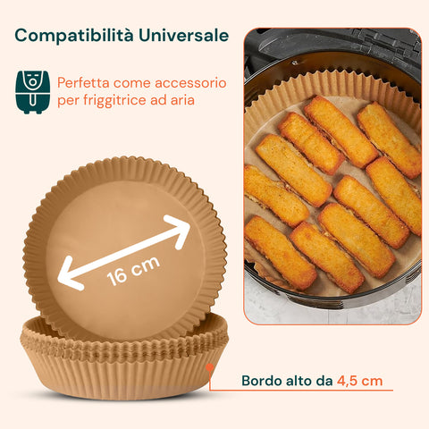 Lot de 100 pièces de papier cuisson pour friteuse à air - Imperméable et résistant à la chaleur