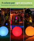 Lampada Solare da Giardino con Telecomando, Luci LED RGB+Bianco, 8 Ore, Batteria Li-ion, Picchetto e Pannello Solare Integrato